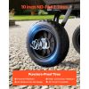 Garden Dump Cart, 600 lbs Poly Dump Cart, Garden Carts Dumps Wagon with 90° Quick-Dumps Mechanism, 180° Swivel Wheels, 270° Flexible Rotating Bearings