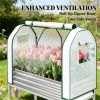 Elevated garden bed, greenhouse, suitable for planting, silver
