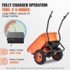 Electric Wheelbarrow Cart, 500W Powered Utility Garden Wagon Dump Cart, 7 Cu. Ft. Load & 573 lbs Capacity with Metal Handle & 16" Track Wheels