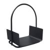 Portable Fireplace Log Holder, Firewood Storage Log Baskets with Handles, Black