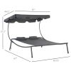 Canopy Chaise Lounge Wheeled Ultimate Sunbathing Relaxation Adjustable