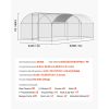 Metal Chicken Coop, 9.8x19.3x6.5 ft Large Walk-in Chicken Runs with Cover, Doom Roof Hen House Enclosure with Security Lock
