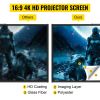 Tripod Projector Screen with Stand 110inch 16:9 4K HD Projection Screen Stand Wrinkle-Free Height Adjustable Portable Screen for Projector Indoor & Ou