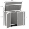 4.7 x 2.5FT Outdoor Horizontal Storage Shed, Lockable Trash Can Storage with Chain Lid, Gray