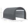 16' x 10' Carport, Heavy Duty Portable Garage / Storage Tent with Large Zippered Door, Anti-UV PE Canopy Cover for Car, Truck, Boat