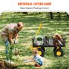 Steel Garden Cart, Heavy Duty 500 lbs Capacity, with Removable Mesh Sides to Convert into Flatbed