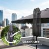 Gray  Extra Large 15ft Patio Umbrella Double-Sided Wide Outdoor Canopy with Crank Handle And Air Vents for Backyard Deck Pool