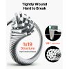 1/8 Inch Wire Rope, 500 ft Length, 316 Stainless Steel Wire Cable with Cutter, 1760 lbs Breaking Strength, 1 x 19 Strands Construction