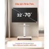 Rolling TV Stand, Mobile TV Cart for 32-70 Inch Screens, 25° Left-Right Rotation and Height Adjustable TV Mount with Tray