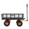 Garden Cart, Sturdy Metal Utility Wagon with Simple Assembly, Versatile Dump Cart with Dual-Function Handle, Wheelbarrow with 400 lbs Load Capacity