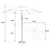 9FT Outdoor Patio Umbrella,Outdoor Table Umbrella with 6 Sturdy Ribs, Push Button Tilt and Crank,Yard Umbrella, Market Umbrella for Deck, Backyard