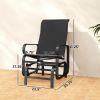 Gliding Lounger Chair Set of 2, Single Rockers with Lightweight Metal & Mesh Construction, Black