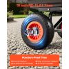 Garden Dump Cart, 800 lbs Poly Dump Cart, Garden Carts Dumps Wagon with Storage Fence, 90° Quick-Dumps Mechanism, 180° Swivel Wheels