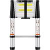Telescoping Ladder, 10.5 FT Aluminum One-button Retraction Collapsible Extension Ladder, 375 LBS Capacity with Non-slip Feet