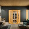 Two person hemlock indoor far infrared sauna room for your indoor or outdoor area.