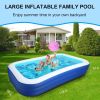 Inflatable Pool for Kids and Adults, 118" X 68" X 22" Oversized Thickened Family Swimming Pool for Toddlers, Outdoor, Garden, Backyard