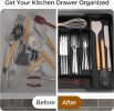 Extra Large Expandable Silverware Organizer, BPA-Free Food-Safe Cutlery Flatware Organizer, Kitchen Utensil Drawer Organizer