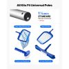 Swimming Pool Cleaning Kit, Includes 2 Detachable Brush Heads (20 Inch / 5.5 Inch) and 2 Pool Skimmer Nets