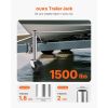 Trailer Jack with Wheel, 1500 lbs Load Capacity, Heavy Duty Swivel Boat Trailer Jack with PP Single Wheel & Ergonomic Handle, 12-inch Lift