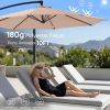 Outdoor Patio Umbrella, 10ft Offset Hanging Patio Umbrella with Aluminum Stand, 8 Ribs, UV Protection for Pool Garden Backyard Market, Khaki