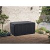 Marvel 71 Gallon Durable Resin Outdoor Deck Box Storage Organization, Graphite