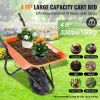 Electric Wheelbarrow Cart, 500W Powered Utility Garden Wagon Dump Cart, 5 Cu. Ft. Load & 330 lbs Capacity with Metal Handle & 16" Track Wheels