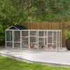Gray Wooden Chicken Coop for 6-10 Chickens with Storage Perches 49"x48"x12.5" Poultry Essentials