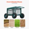 Rolling Garden Cart with Seat, Metal Rolling Garden Work Seat with Wheels, Supports up to 400 LBS, Heavy Duty Gardening Cart Scooter