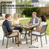 Square dining table, outdoor dining table, terrace table, garden table, gray (table only)