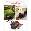 Compost Spreader, 24" Wide Peat Moss Spreader with Push/Tow Handle & Brush, 4 Heights Adjustable, Powder-Coated Steel Garden Peat Moss Roller