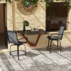 Outdoor Bar Stools Set of 2 with 360 Swivel for Patio Enjoyment Bar Height, Gray