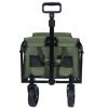 Expandable Dual-Layer Utility Wagon Grocery Cart for Camping, Shopping, Sports, Gardening, Fishing, Supports 225lbs, Brown