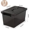17 QT Plastic Storage Bins with Latching Lids 5 Packs Large Stackable Storage Containers for Organizing Storage Box for Garage, Closet, Classroom