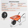 Electric Wheelbarrow Cart, 500W Powered Utility Garden Wagon Dump Cart, 5 Cu. Ft. Load & 330 lbs Capacity with Metal Handle & 16" Track Wheels