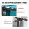 10'x13' Outdoor Retractable Pergola with Canopy, Aluminum Pergola with Retractable Canopy, Modern Pergola with Sun Shade Canopy for Patios, Gardens