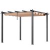 10'x10' Outdoor Retractable Pergola with Canopy, Aluminum Pergola with Retractable Canopy, Modern Pergola with Sun Shade Canopy for Patios, Gardens