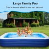 Inflatable Pool for Kids and Adults, 118" X 68" X 22" Oversized Thickened Family Swimming Pool for Toddlers, Outdoor, Garden, Backyard
