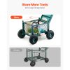 Rolling Garden Cart with Seat, Metal Rolling Garden Work Seat with Wheels, Supports up to 400 LBS, Heavy Duty Gardening Cart Scooter