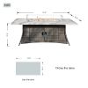 Great Deal Direct Wicker Patio Fire Pit Dining Set 6-Seat Rectangular Aluminum Table with Rattan Chairs