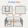 Dog Playpen Indoor Fence Height Metal Exercise Pen with Door Small Puppy/Medium/Large Dogs Animal Pet for Outdoor, Garden, Yard