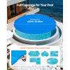 Solar Pool Cover, 33 ft Round Pool Bubble Cover, 8 Mil Pools Solar Blanket with Bubble & PE Material, Daytime Heat Absorption
