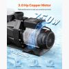 Above Ground Pool Pump, 3 HP, 149 GPM Max Flow Single Speed Swimming Pool Pump, 220V 3450 RPM 42 ft Max Head Lift with PP Shell Strainer Basket