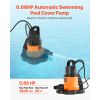 Automatic Pool Cover Pump, 0.66 HP 3200 GPH, 120V Submersible Swimming Pool Cover Pump with 25 ft Power Cord, 26 ft Max Head Lift