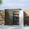 6' x 4' Outdoor Garden Shed, Metal Storage Shed with Lockable Door and Gloves for Backyard Garden Patio, Light Gray