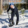 45.7 in. Metal Handle Steel 3-In-1 Snow Shovel Kit Brush Ice Scraper Collapsible Design Snow Removal