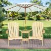 Natural Wood Fire Pit Seating for 2 with Wooden Chairs Outdoor Table And Umbrella Hole Wood 2 Person Bench for Garden