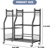 Garden Tool Organizer with Wheels for Garage, Large Storage Capacity, Rakes/Shovels/Yard Tools Storage Stand for Shed, Garden
