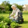 Garden Kneeler and Seat, Heavy Duty Foldable Gardening Stool with Thicker Soft Kneeling Pad, Extendable Steel Leg
