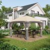10x10 Pop Up Canopy, Netting, Foldable, Height Adjustable, Wheeled Carry Bag, 4 Sand Bags, Beige