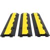 3 Pcs 2-Cable Rubber Electrical Wire Cover Cord Protector Ramp 11000 lbs